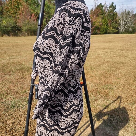 Chris McLaughlin Black & Taupe Lace Dress, Lined, Size 6. - Picture 2 of 8